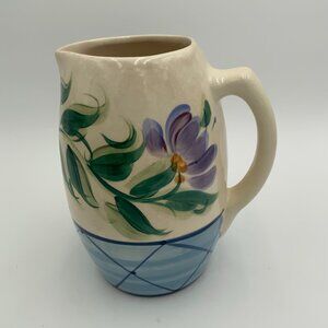 Vintage (1995) Signed Gail Pittman Annabella Pattern Ceramic Pitcher